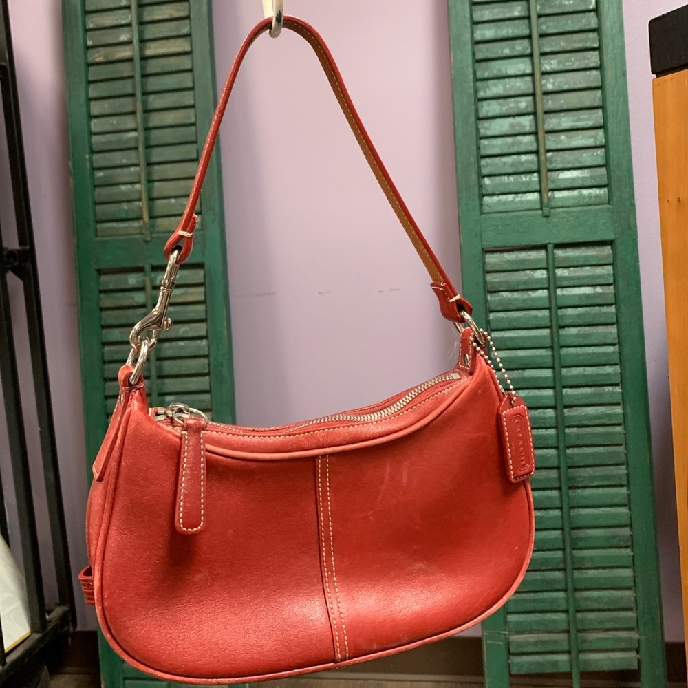 Coach Red Mini Leather Satchel/shoulder bag